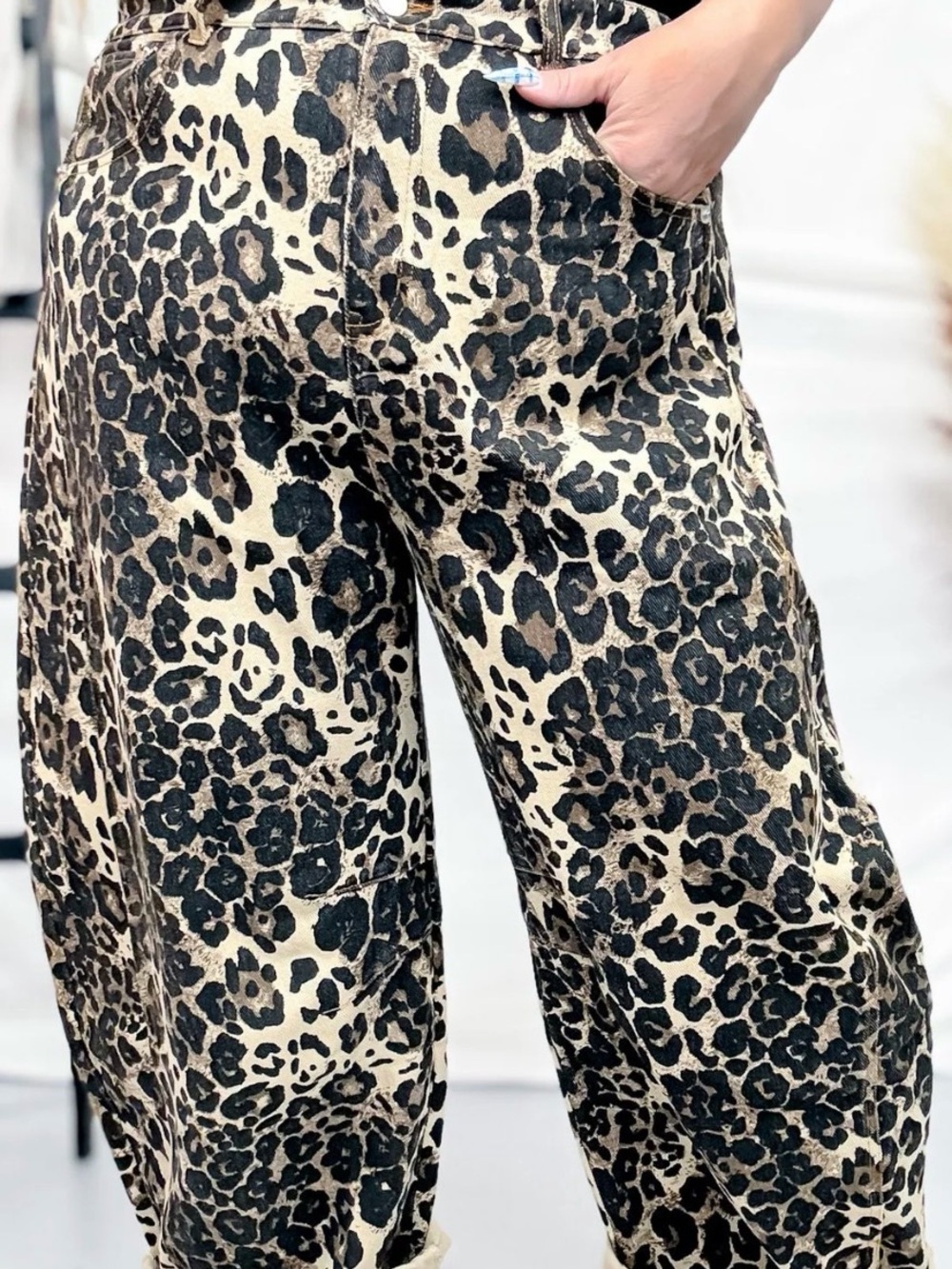 Leopard Oddi Barrel Pants